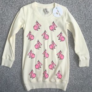 NWT Little Pilgrim, origami bunny sweatshirt dress